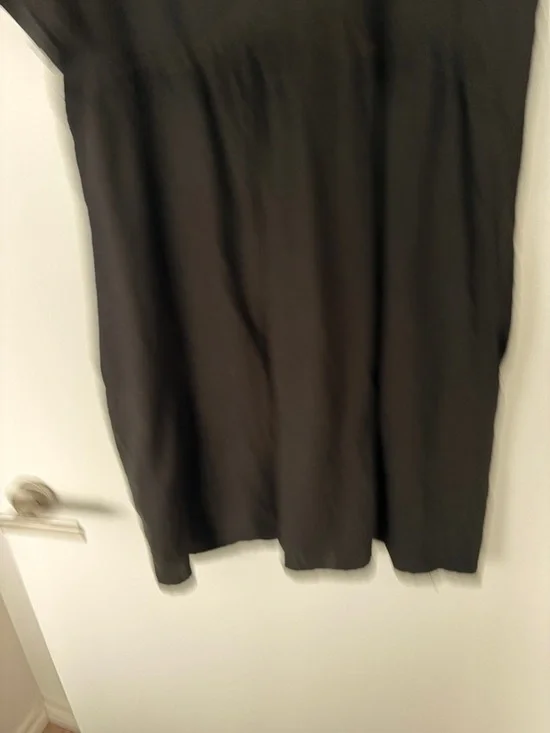 BRIGGS NEW YORK BLACK LINEN RAYON DOLMAN SLEEVE V-NECK CASUAL DRESS, LARGE - Picture 8 of 11